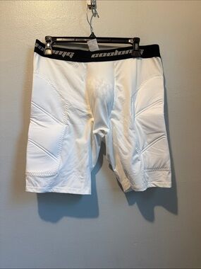 Coolomg XL Men's Cup White Padded Compression Sports Active Shorts